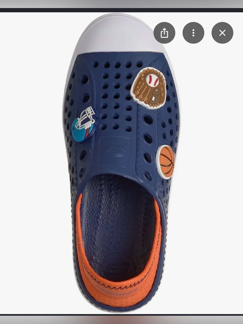 NEW Sketchers boys Navy and Orange rubber   molded slip on  shoes kids 13